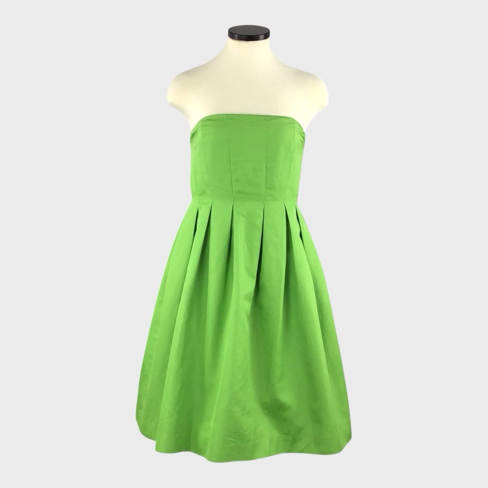 J.Crew Strapless Pleated Cotton Fit and Flare‎ Dress